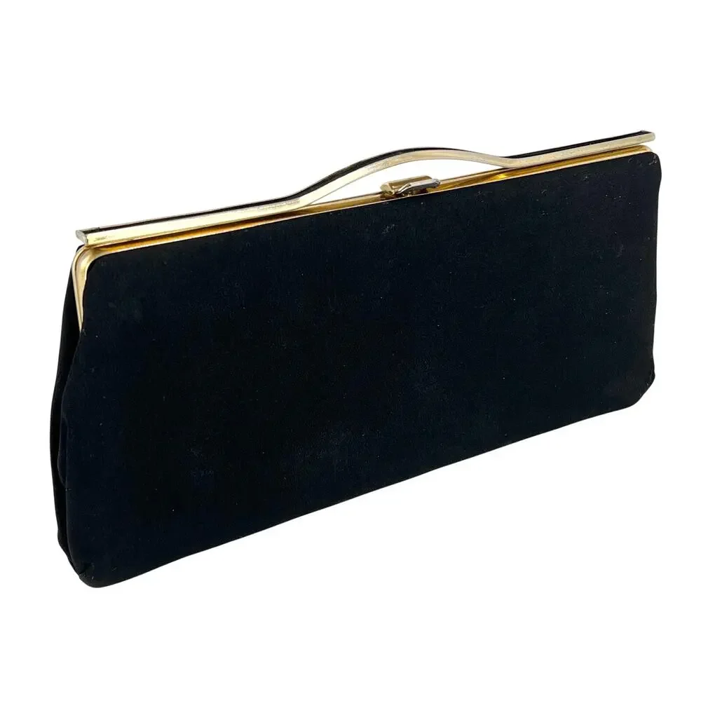 60s black clutch evening bag 1960s vintage